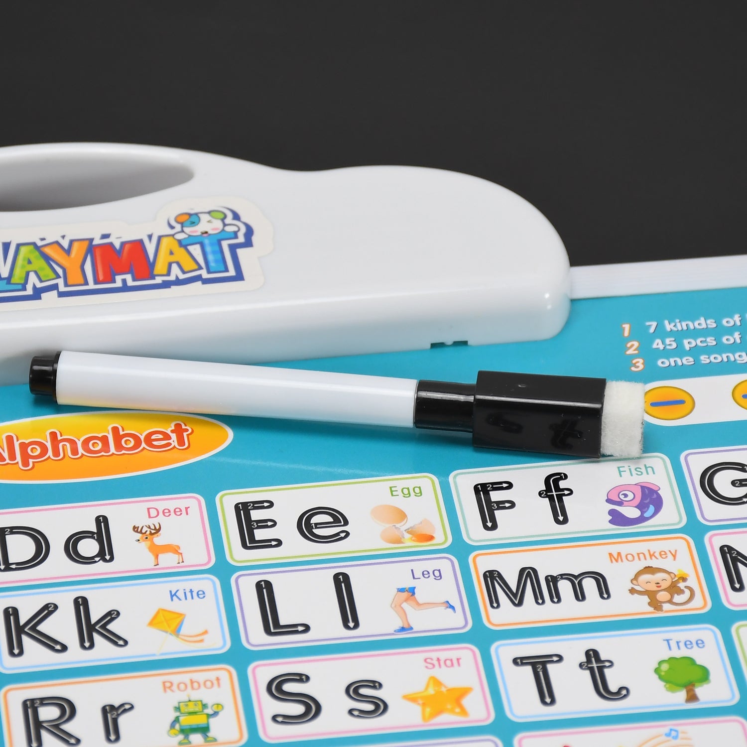 4602 Learning Board 2in1 - Educational PAD for Kids Musical Board for Alphabet ABC Learning Toy Play Mat & Drawing with One Doodle Pen DeoDap 4602 Learning Board 2in1 - Educational PAD for Kids Musical Board for Alphabet ABC Learning Toy Play Mat & Drawing with One Doodle Pen DeoDap
